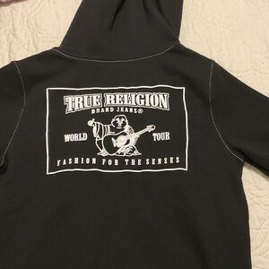 True Religion Black Hoodie with World Tour Graphic